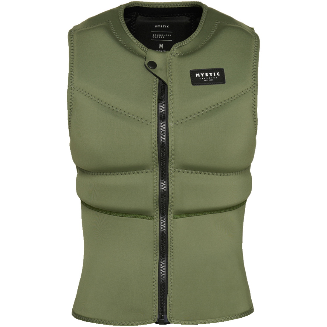 2026 Mystic Womens Star Front Zip Impact Vest 35005.230232 - Olive Green